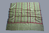 hand Embroidered stripes womens green shawl 40"x80"