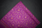 Embroidered fine wool purple stole 28x80 inch