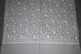 Embroidered fine wool stole 28x80 inch