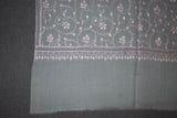 Embroidered fine wool stole 28x80 inch