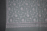 Embroidered fine wool stole 28x80 inch