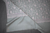 Embroidered fine wool stole 28x80 inch