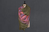 Pashmina Hand embroidered paldar natural shawl 40"x80"
