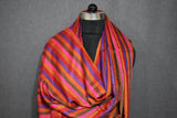 Hand woven pashmina stripe shawl 40x80 inch NOOR