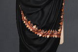 Hand embroidered pashmina shawl black chinar 40X80 inch