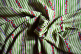 hand Embroidered stripes womens green shawl 40"x80"