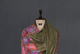 Pashmina Hand embroidered paldar natural shawl 40"x80"