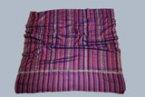 hand Embroidered womens purple stripe shawl 40"x80"