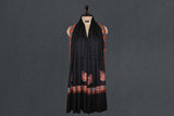 Embroidered fine wool stole 28x80 inch