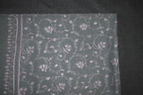 Embroidered fine wool stole 28x80 inch