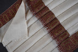 Embroidered pashmina white border shawl 40X80 inch