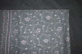 Embroidered fine wool stole 28x80 inch