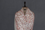cashmere embroidered fine wool stole 28x80 inch