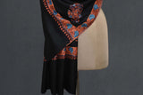 Embroidered fine wool stole 28x80 inch