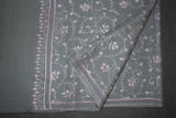 Embroidered fine wool stole 28x80 inch