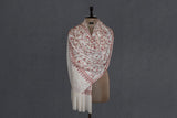 cashmere embroidered fine wool stole 28x80 inch