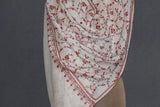 cashmere embroidered fine wool stole 28x80 inch