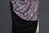 Pashmina Hand embroidered paldar black shawl 40"x80"