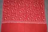 Embroidered fine wool stole 28x80 inch