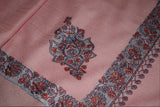 Embroidered fine wool stole 28x80 inch