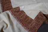 Embroidered pashmina white border shawl 40X80 inch