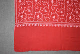 Embroidered fine wool stole 28x80 inch
