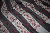 Fine wool Embroidered stripe shawl 40"x80"