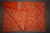 Embroidered fine wool rust stole 28x80 inch