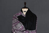 Pashmina Hand embroidered paldar black shawl 40"x80"