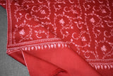 Embroidered fine wool stole 28x80 inch