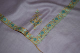 Pashmina hand embroidered purple shawl 40X80 inch