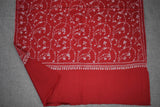 Embroidered fine wool maroon stole 28x80 inch