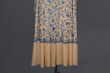 cashmere embroidered fine wool stole peach 28x80 inch