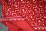 Embroidered fine wool stole 28x80 inch