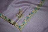 Pashmina hand embroidered purple shawl 40X80 inch