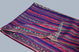 hand Embroidered womens purple stripe shawl 40"x80"