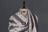 Fine wool Embroidered stripe shawl 40"x80"