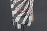 Fine wool Embroidered stripe shawl 40"x80"