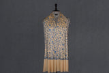 cashmere embroidered fine wool stole peach 28x80 inch
