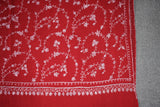 Embroidered fine wool maroon stole 28x80 inch