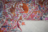 Pashmina hand embroidered shawl birds of paradise 40x80 inch