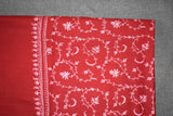 Embroidered fine wool stole 28x80 inch