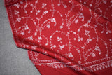 Embroidered fine wool maroon stole 28x80 inch