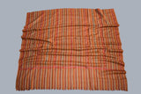 hand Embroidered womens rust stripe shawl 40"x80"