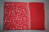Embroidered fine wool maroon stole 28x80 inch
