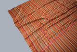 hand Embroidered womens rust stripe shawl 40"x80"