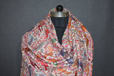 Pashmina hand embroidered shawl birds of paradise 40x80 inch