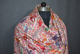 Pashmina hand embroidered shawl birds of paradise 40x80 inch
