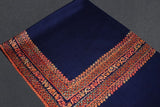 Fine wool Embroidered blue shawl 40"x80"