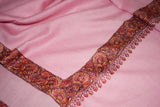 Fine wool Embroidered pink shawl 40"x80"